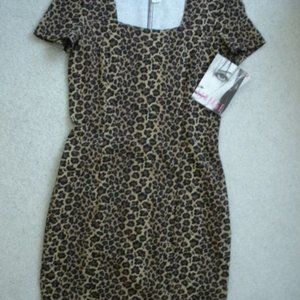 Ladies Leopard Dress Size 11 Animal Print Mini Dress - Rampage$150 Value NWT